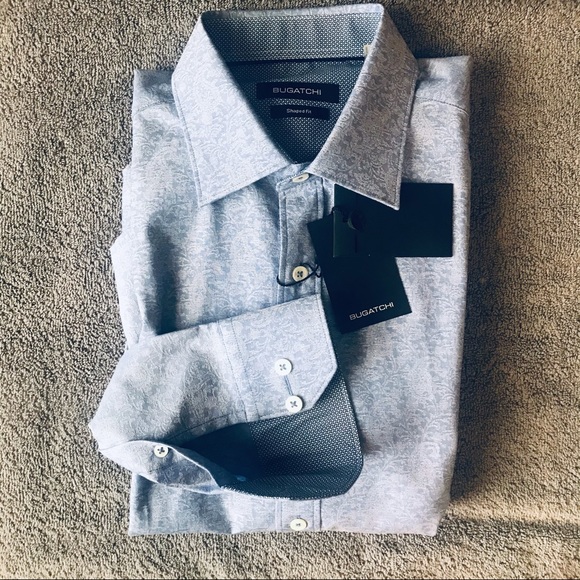 New Bugatchi Floral Tech Long-Sleeve Sport Shirt - Picture 16 of 17